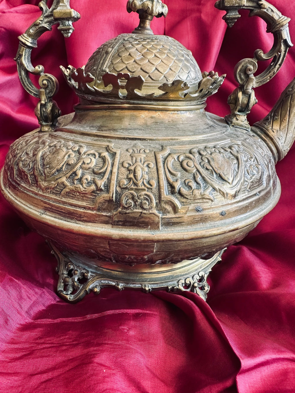 OBJET RARE ! Théière en laiton, manufacture parisienne // Fin XIXème siècle