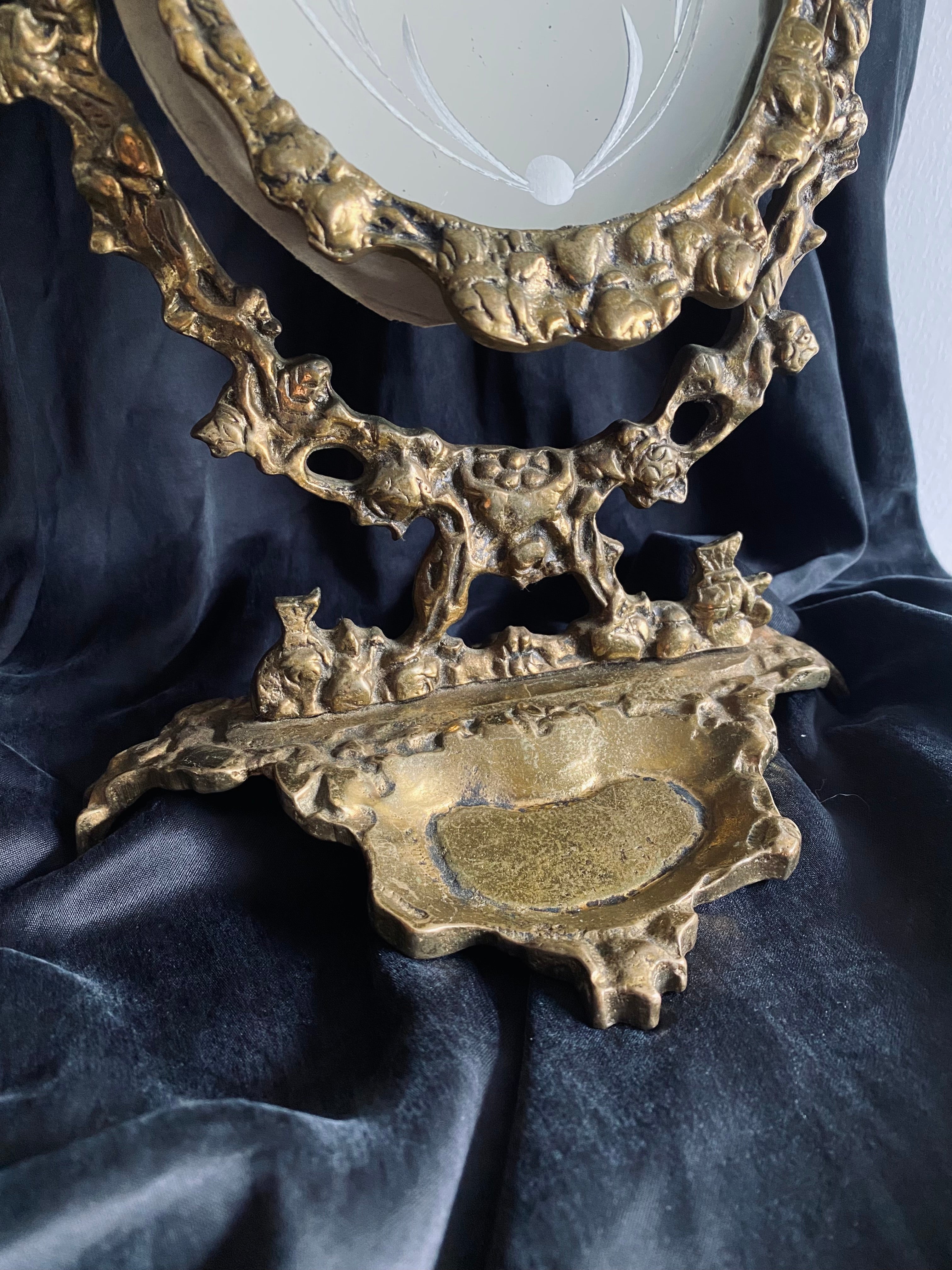 Miroir psyché en bronze // Milieu XXème siècle