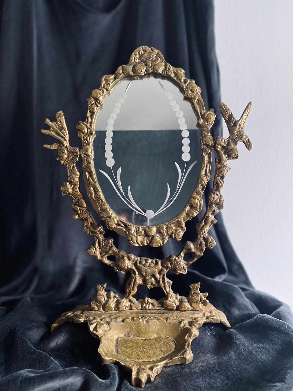 Miroir psyché en bronze // Milieu XXème siècle