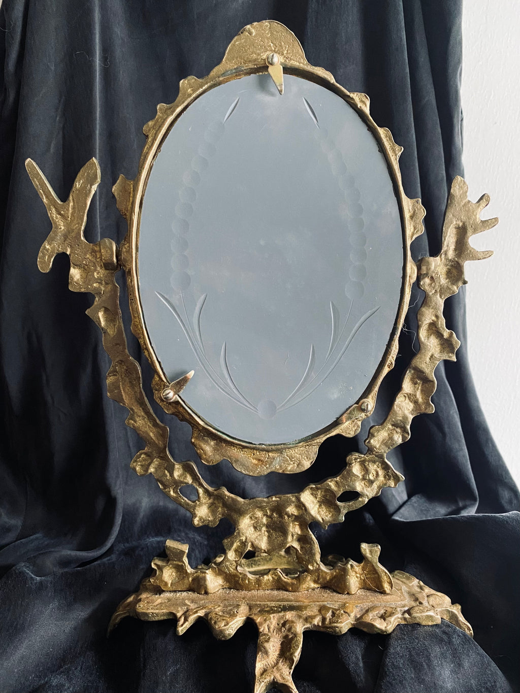 Miroir psyché en bronze // Milieu XXème siècle