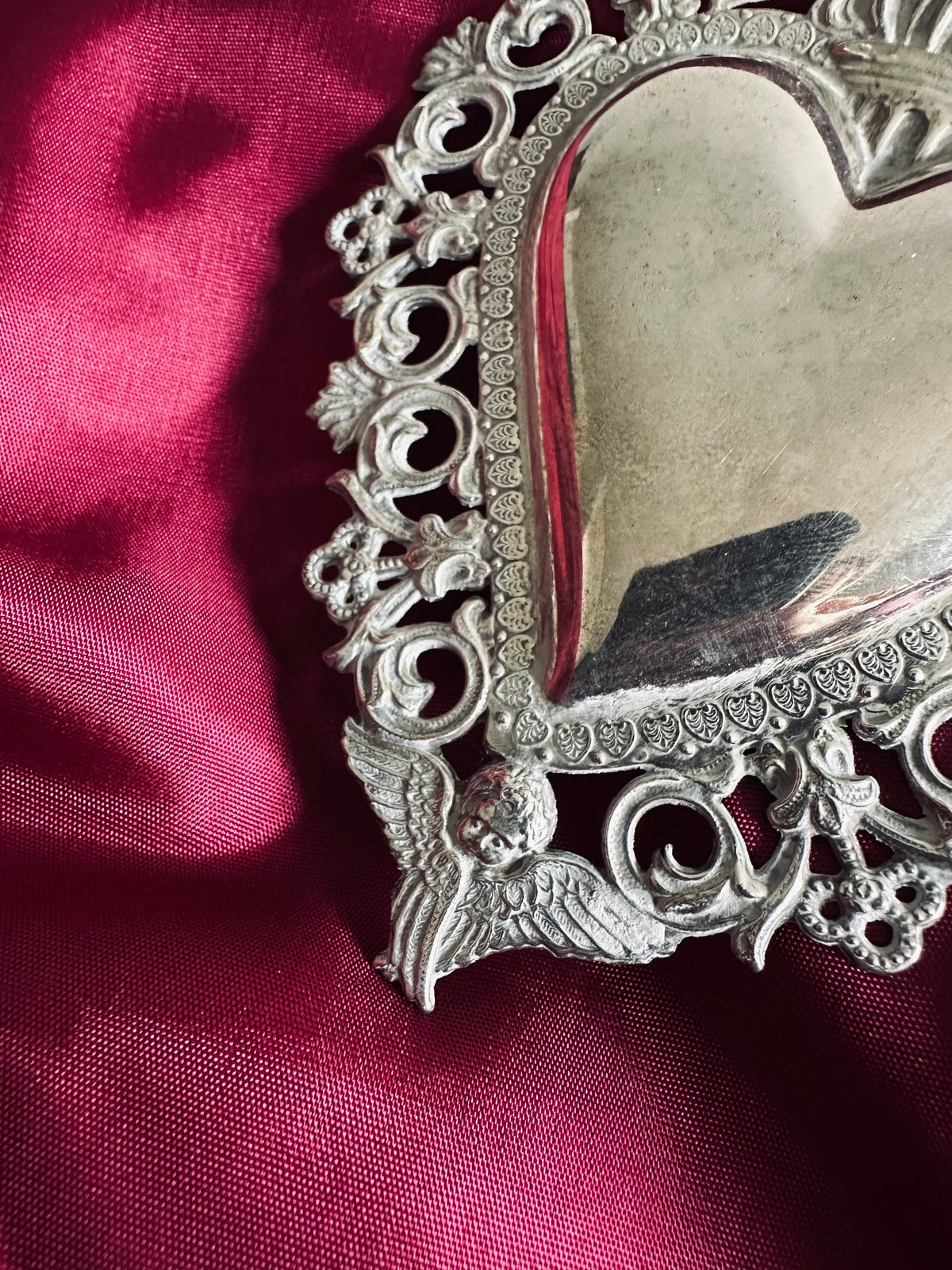 Ex-voto "coeur sacré" italien en argent plaqué // XIXème siècle