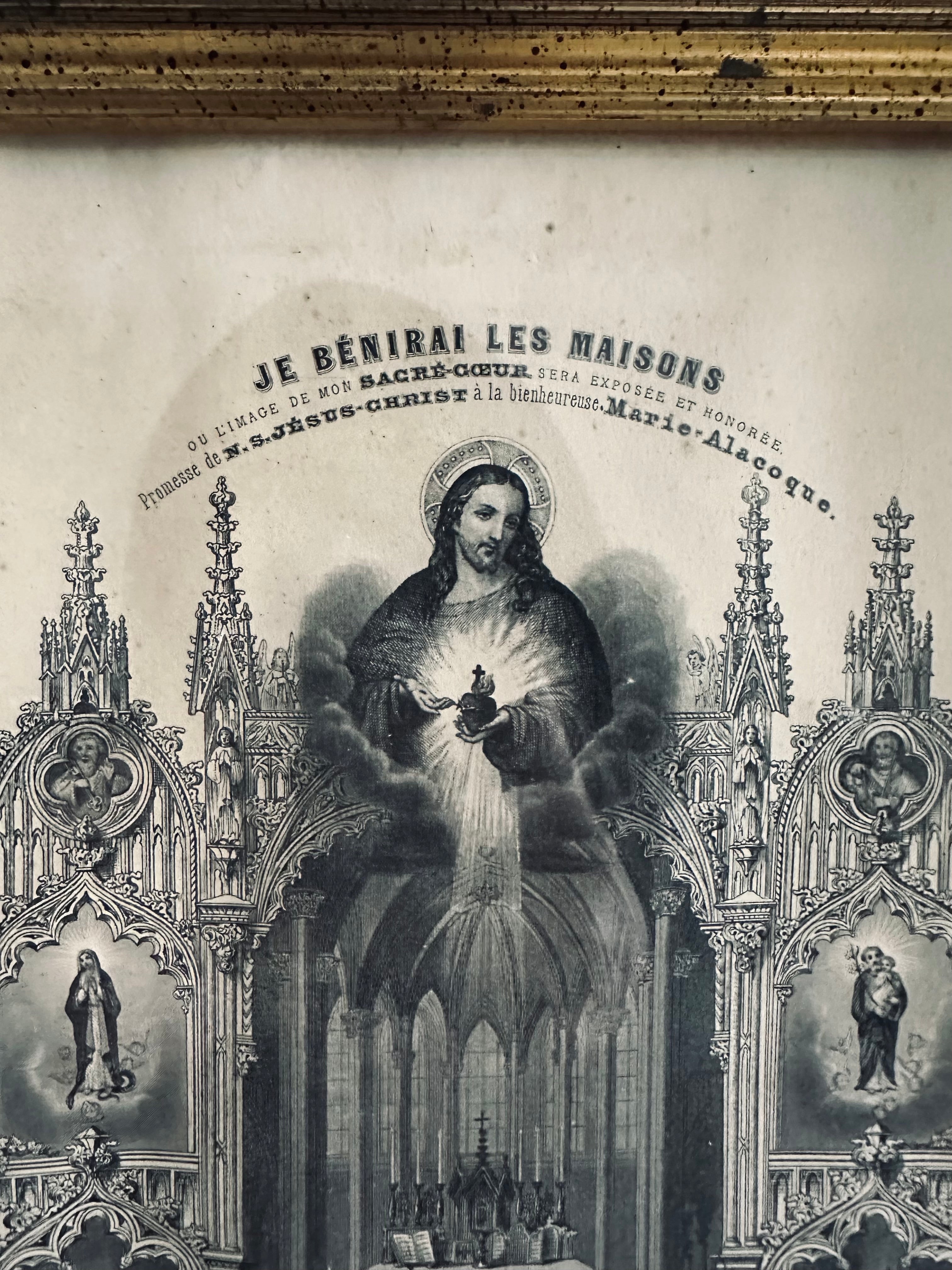 Lithographie première communion datée de 1885
