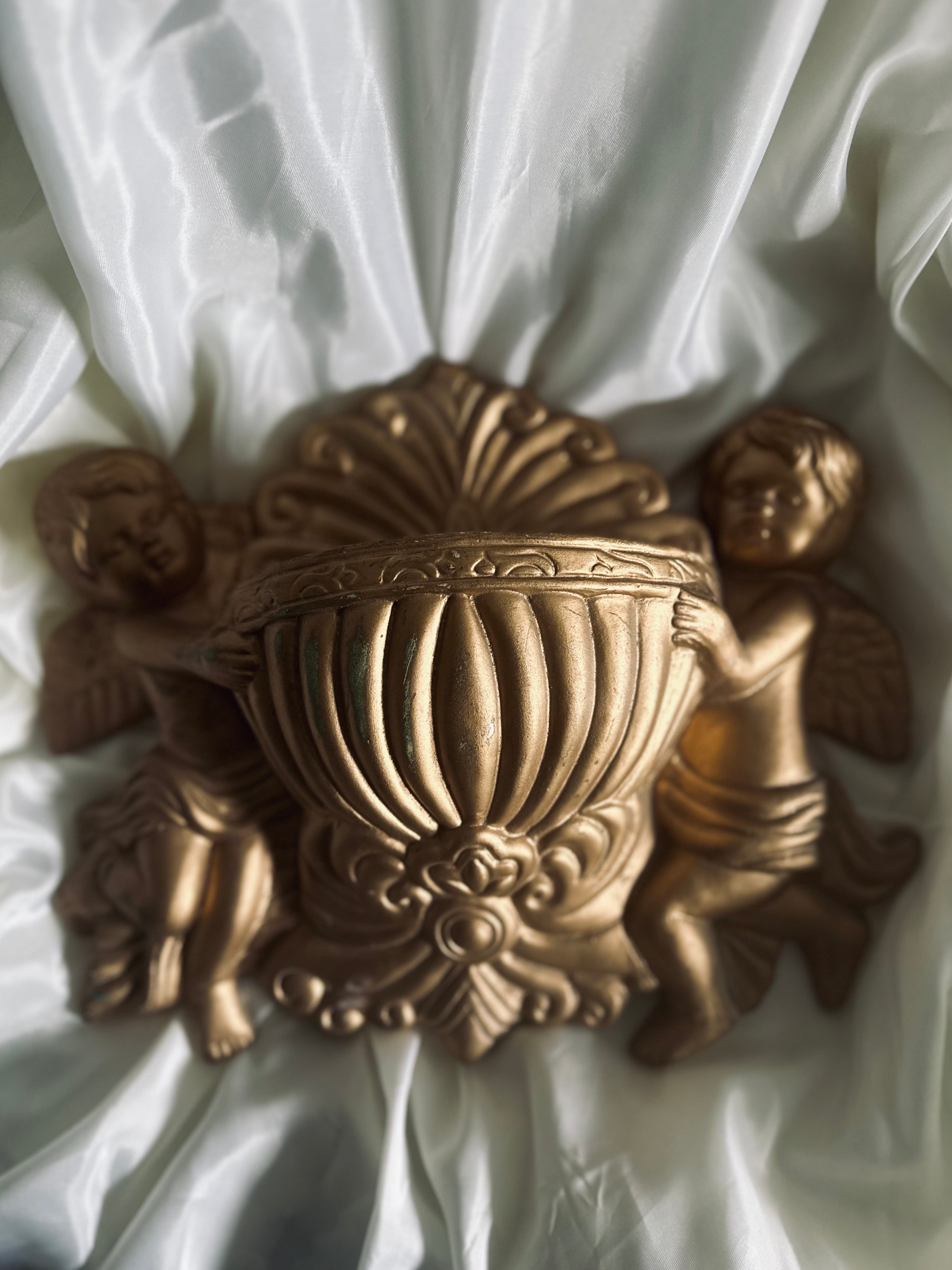 Belle jardinière anges en résine // Années 70