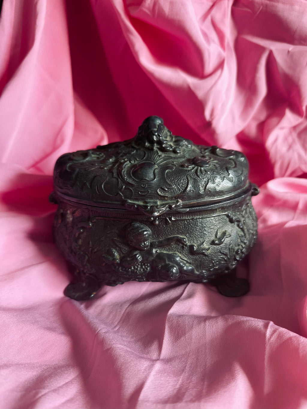 Boîte à bijoux en régule de style Rococo // Fin XIXème - début XXème siècle